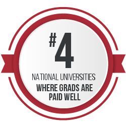 4th national universities where grads are paid well badge